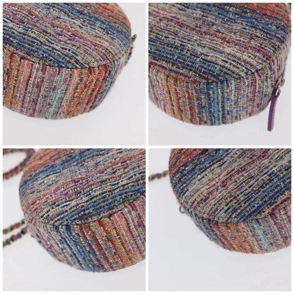 CHANEL Chain Shoulder Bag Tweed Rainbow CC Auth - Picture 15 of 15